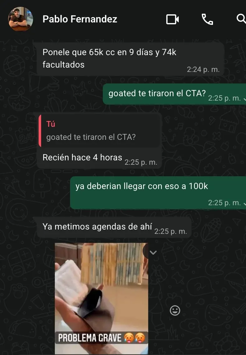Pablo Fernandez: 65k de cash collected en 9 días y 74k facturados