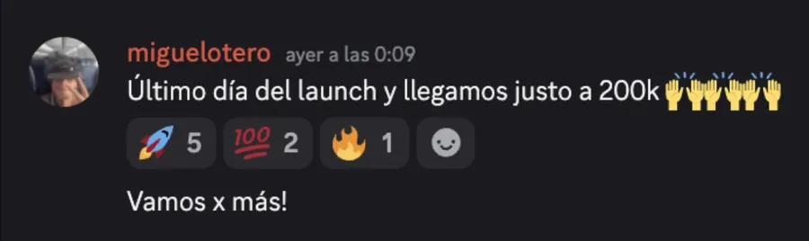 miguelotero: último día del launch y llegamos justo a 200k